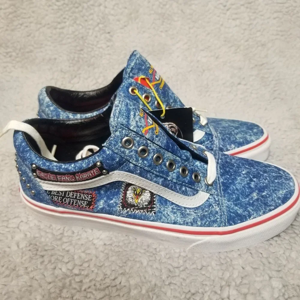 Vans‎ X Cobra Kai Eagle Fang Karate Denim Old Skool Shoes US 7 M / 9 Women NEW